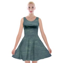 Wooden Wall Velvet Skater Dress by artworkshop