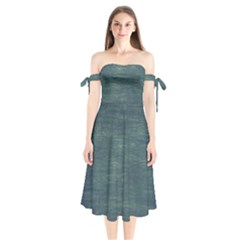 Wooden Wall Shoulder Tie Bardot Midi Dress by artworkshop