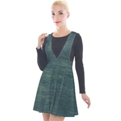 Wooden Wall Plunge Pinafore Velour Dress by artworkshop