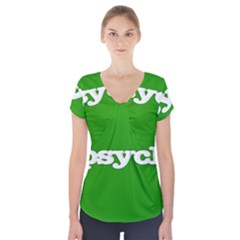 Psych Short Sleeve Front Detail Top by nate14shop