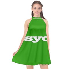 Psych Halter Neckline Chiffon Dress  by nate14shop