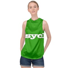 Psych High Neck Satin Top by nate14shop