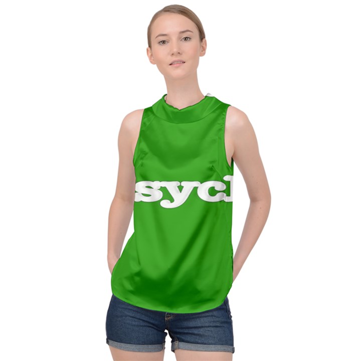 Psych High Neck Satin Top