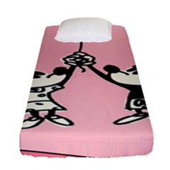 Baloon Love Mickey & Minnie Mouse Fitted Sheet (single Size) by nate14shop