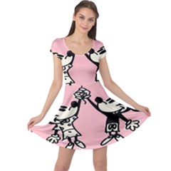 Baloon Love Mickey & Minnie Mouse Cap Sleeve Dress by nate14shop