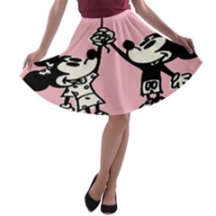 Baloon Love Mickey & Minnie Mouse A-line Skater Skirt by nate14shop