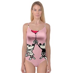 Baloon Love Mickey & Minnie Mouse Camisole Leotard  by nate14shop