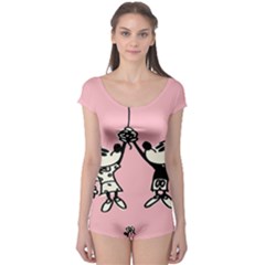 Baloon Love Mickey & Minnie Mouse Boyleg Leotard  by nate14shop