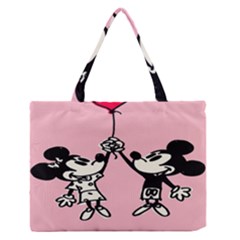 Baloon Love Mickey & Minnie Mouse Zipper Medium Tote Bag by nate14shop