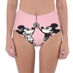 Baloon Love Mickey & Minnie Mouse Reversible High-waist Bikini Bottoms by nate14shop