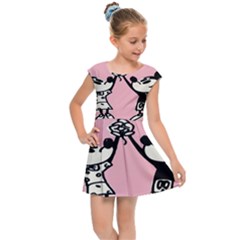 Baloon Love Mickey & Minnie Mouse Kids  Cap Sleeve Dress