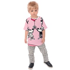 Baloon Love Mickey & Minnie Mouse Kids  Raglan Tee