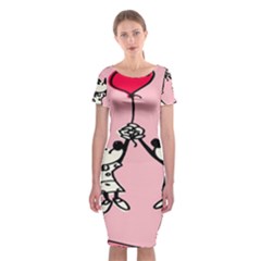 Baloon Love Mickey & Minnie Mouse Classic Short Sleeve Midi Dress by nate14shop