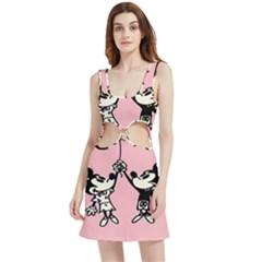 Baloon Love Mickey & Minnie Mouse Velvet Cutout Dress by nate14shop