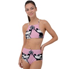 Baloon Love Mickey & Minnie Mouse High Waist Tankini Set by nate14shop