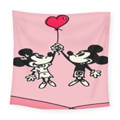 Baloon Love Mickey & Minnie Mouse Square Tapestry (large) by nate14shop