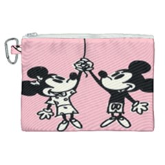 Baloon Love Mickey & Minnie Mouse Canvas Cosmetic Bag (xl) by nate14shop