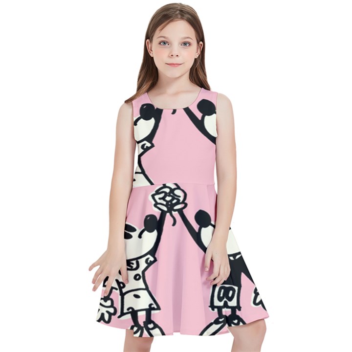 Baloon Love Mickey & Minnie Mouse Kids  Skater Dress