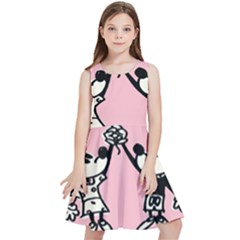 Baloon Love Mickey & Minnie Mouse Kids  Skater Dress by nate14shop