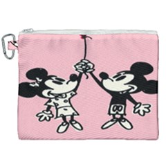 Baloon Love Mickey & Minnie Mouse Canvas Cosmetic Bag (xxl) by nate14shop