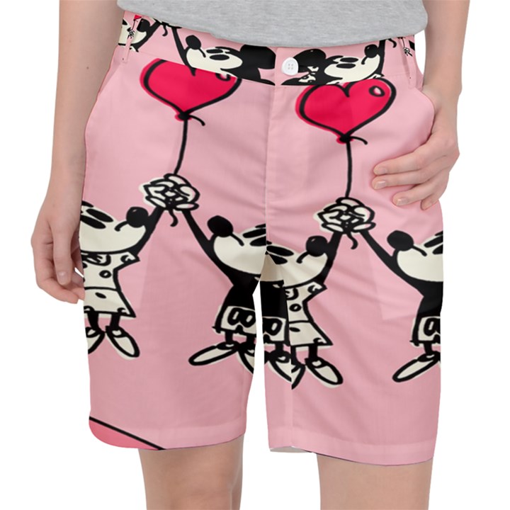 Baloon Love Mickey & Minnie Mouse Pocket Shorts