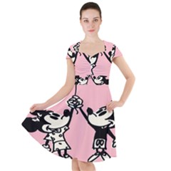 Baloon Love Mickey & Minnie Mouse Cap Sleeve Midi Dress by nate14shop