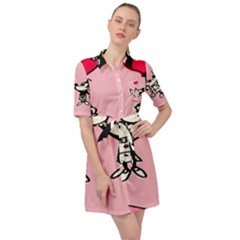 Baloon Love Mickey & Minnie Mouse Belted Shirt Dress by nate14shop