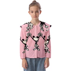 Baloon Love Mickey & Minnie Mouse Kids  Peter Pan Collar Blouse by nate14shop