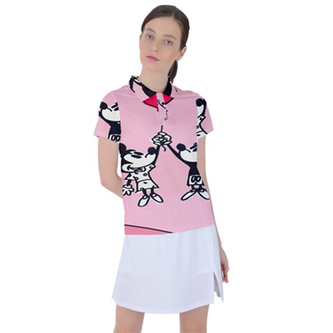 Baloon Love Mickey & Minnie Mouse Women s Polo Tee by nate14shop