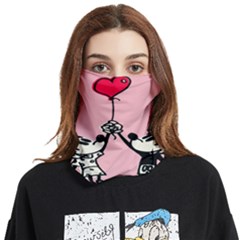 Baloon Love Mickey & Minnie Mouse Face Covering Bandana (two Sides) by nate14shop