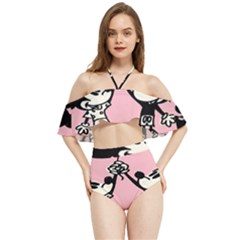 Baloon Love Mickey & Minnie Mouse Halter Flowy Bikini Set  by nate14shop