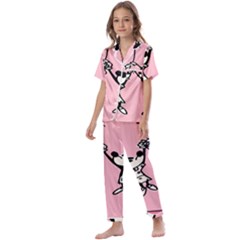 Baloon Love Mickey & Minnie Mouse Kids  Satin Short Sleeve Pajamas Set by nate14shop