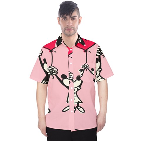 Baloon Love Mickey & Minnie Mouse Men s Hawaii Shirt by nate14shop