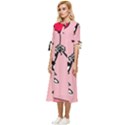 Baloon Love Mickey & Minnie Mouse Bow Sleeve Chiffon Midi Dress View2