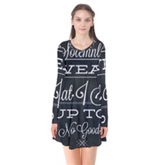 I Solemnly Swear Harry Potter Long Sleeve V-neck Flare Dress by nate14shop