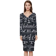 I Solemnly Swear Harry Potter Long Sleeve V-neck Bodycon Dress  by nate14shop