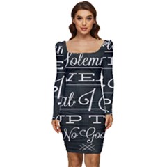 I Solemnly Swear Harry Potter Women Long Sleeve Ruched Stretch Jersey Dress by nate14shop