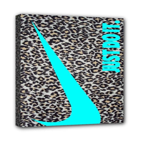 Just Do It Leopard Silver Mini Canvas 8  X 8  (stretched) by nate14shop