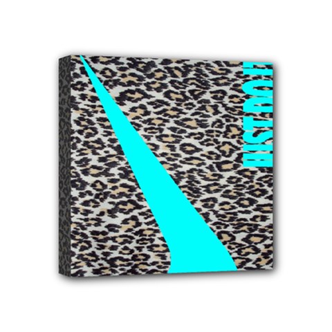 Just Do It Leopard Silver Mini Canvas 4  X 4  (stretched) by nate14shop