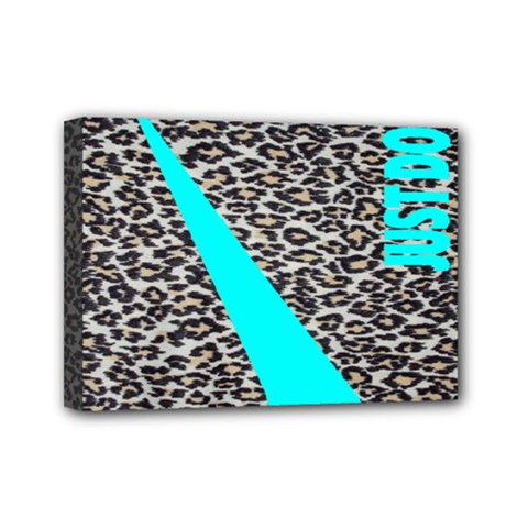 Just Do It Leopard Silver Mini Canvas 7  X 5  (stretched) by nate14shop