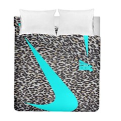 Just Do It Leopard Silver Duvet Cover Double Side (full/ Double Size) by nate14shop