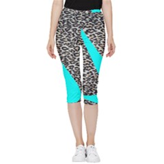 Just Do It Leopard Silver Inside Out Lightweight Velour Capri Leggings  by nate14shop