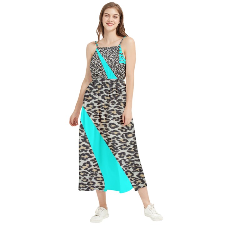 Just Do It Leopard Silver Boho Sleeveless Summer Dress