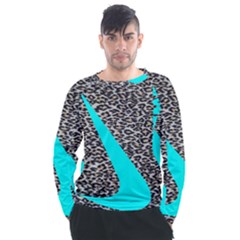 Just Do It Leopard Silver Men s Long Sleeve Raglan Tee