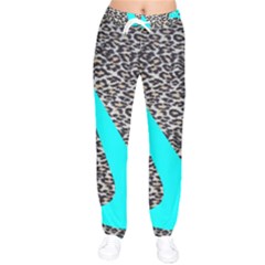 Just Do It Leopard Silver Women Velvet Drawstring Pants by nate14shop