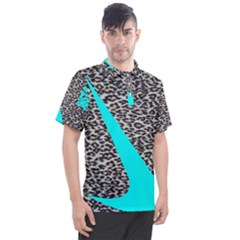 Just Do It Leopard Silver Men s Polo Tee