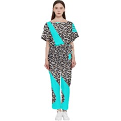 Just Do It Leopard Silver Batwing Lightweight Chiffon Jumpsuit by nate14shop