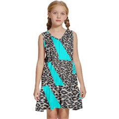 Just Do It Leopard Silver Kids  Sleeveless Tiered Mini Dress