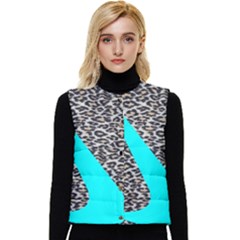 Just Do It Leopard Silver Women s Short Button Up Puffer Vest by nate14shop