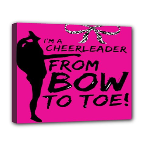 Bow To Toe Cheer Pink Deluxe Canvas 20  X 16  (stretched) by nate14shop